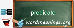 WordMeaning blackboard for predicate